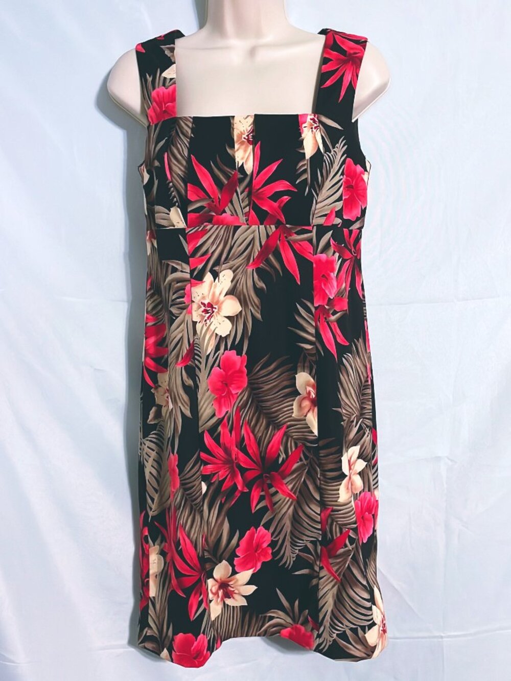 Perceptions Black Sleeveless Floral Dress Size 6P